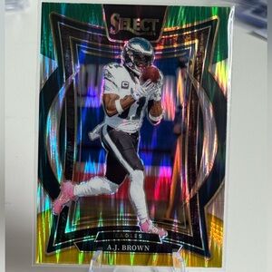 🔥 2024 AJ Brown Panini Select Green and Black Shock Prizm